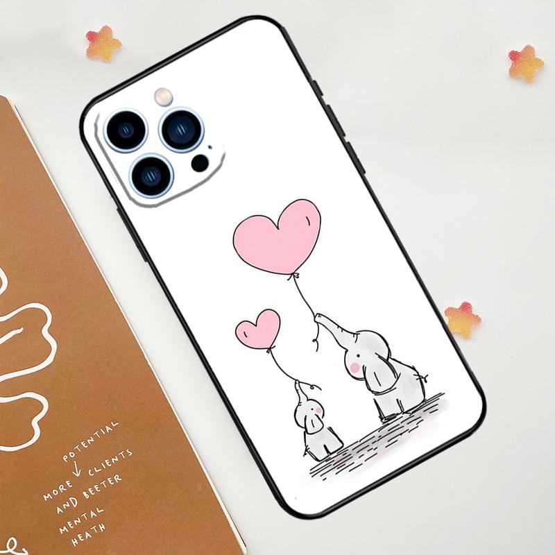 Милый чехол для телефона со слоном для iPhone 17 Pro Max 14 13 12 11 15 16 Pro Max mini 15 Plus 16e 17 Air Funda