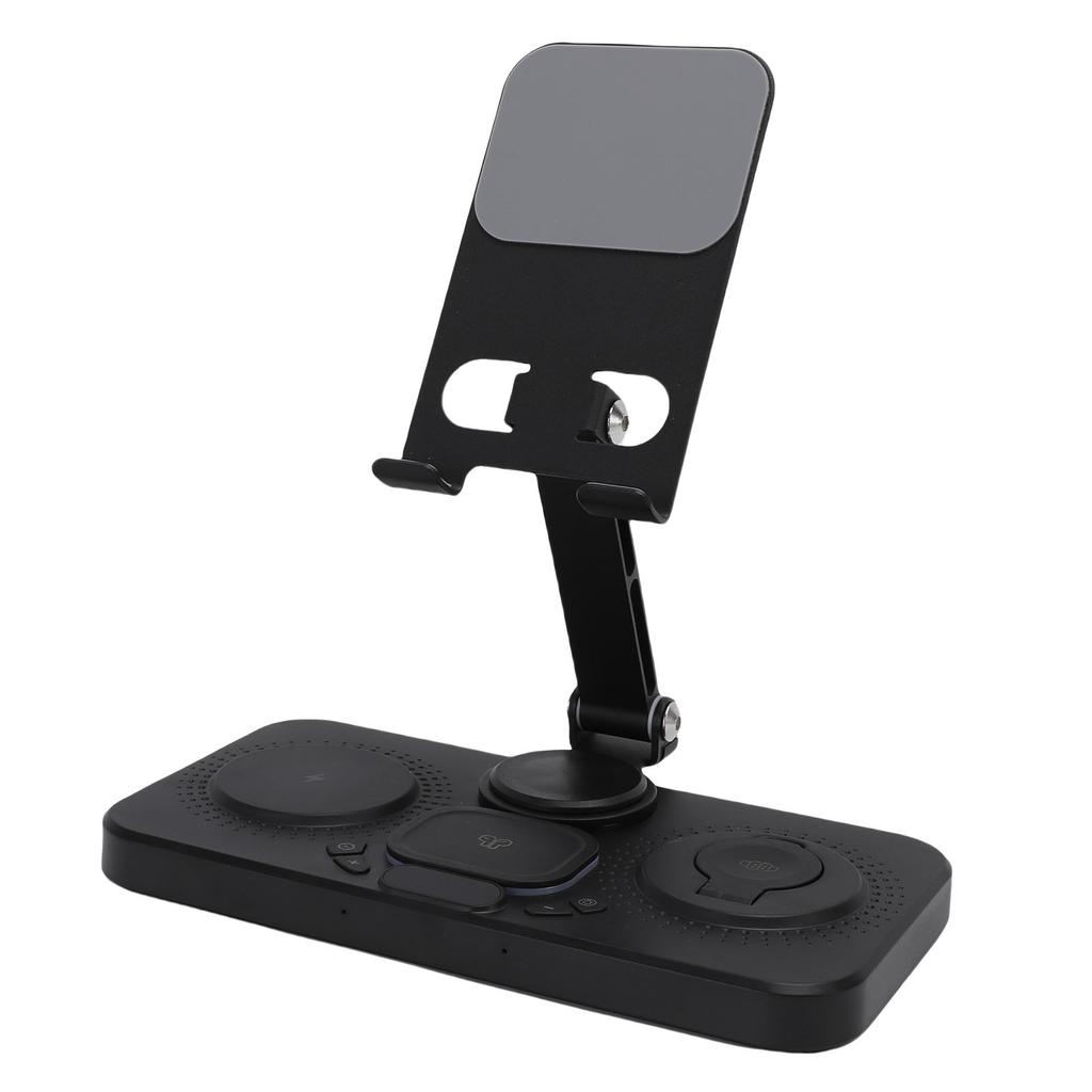 Беспроводное устройство 6 в 1 для устройства с будильником и 6-цветной подсветкой, 15 Вт, складная проводная зарядная станция