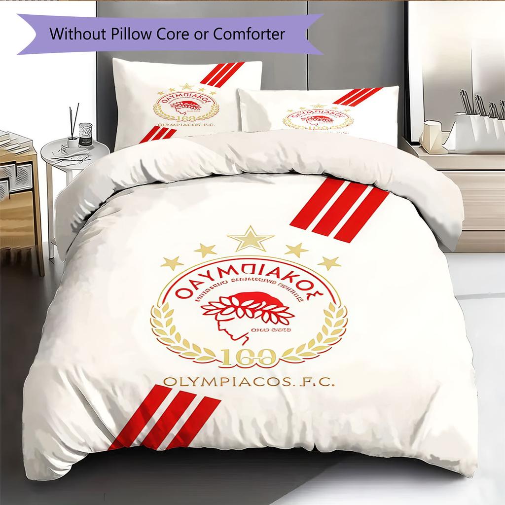 Olympiacos logo Bedding Quilt Set Quilt Cover Pillowcase Home Decoration Birthday Gift (1 * duvet cover + 2 * pillowcase, without core)