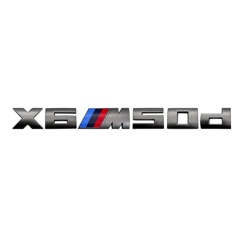 7.3cm for M logo new gray ABS letter sticker trunk badge For BMW X3 M40D 40I X4 M40D X5 M50D 50I X6 M50D 50I X7 M50D 50I DA9