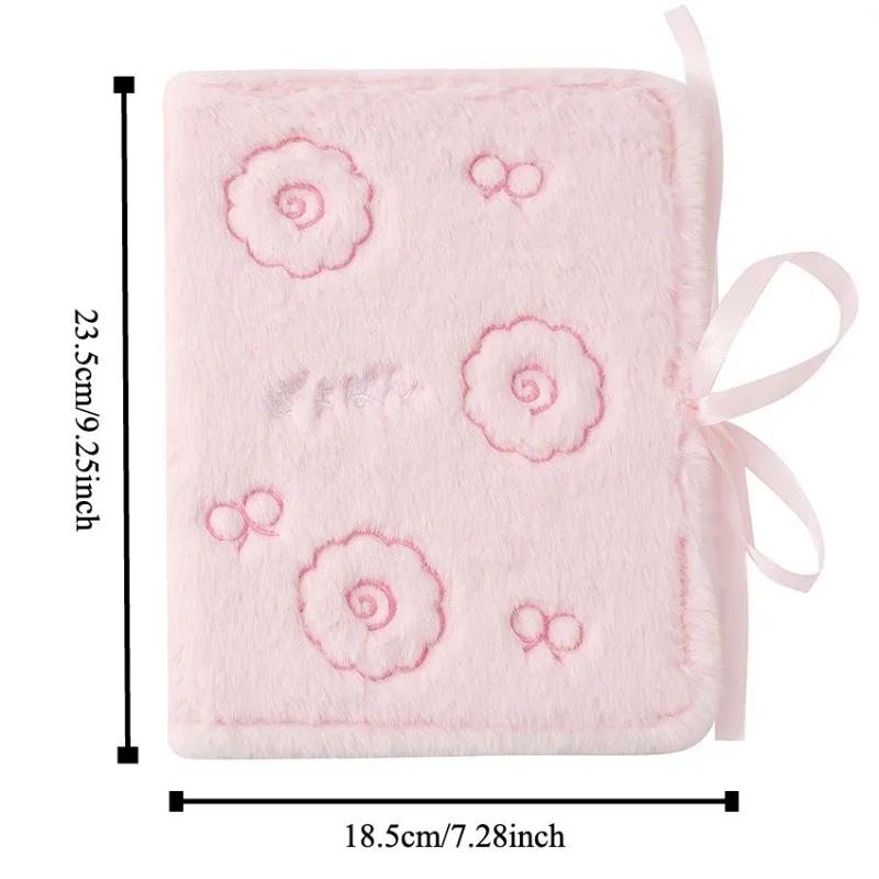 Kawaii Pink Plush Photo Album 3 Inch Kpop Card Fluffy A5 Photo Card Binder Cute Collection Book Fashion Girl Gift Wholesales
