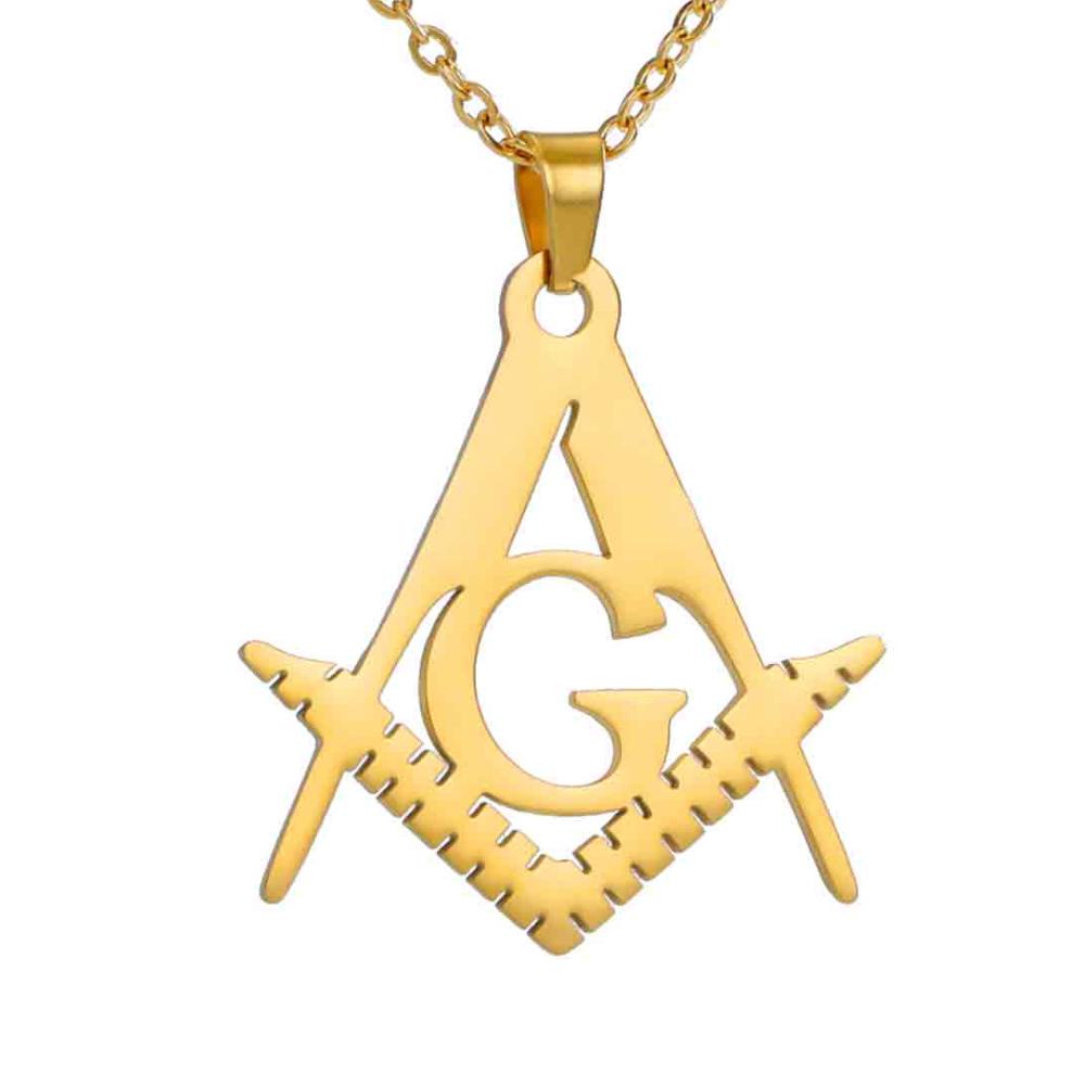  Vintage Masonic Pendant Necklace for Men Stainless Steel Freemason Energy Necklaces Gothic Religious Amulet Jewelry Gift