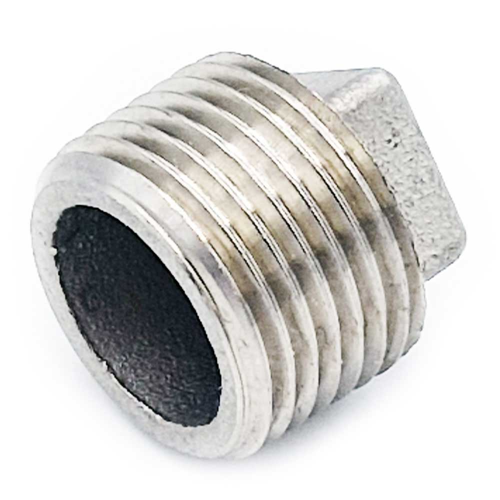 3/8” Male Rimmed Plug, Stainless Steel