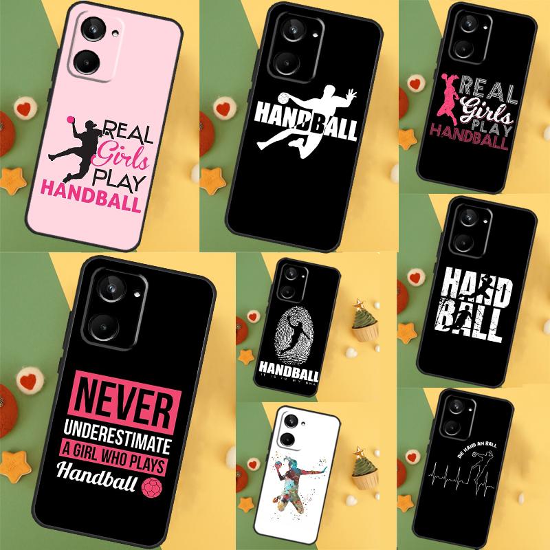 Stylish Playing Handball Case For Realme C67 C55 C53 C51 C35 C33 C31 C30 C25s C21Y GT Neo 6 GT5 9 10 11 12 Pro Plus