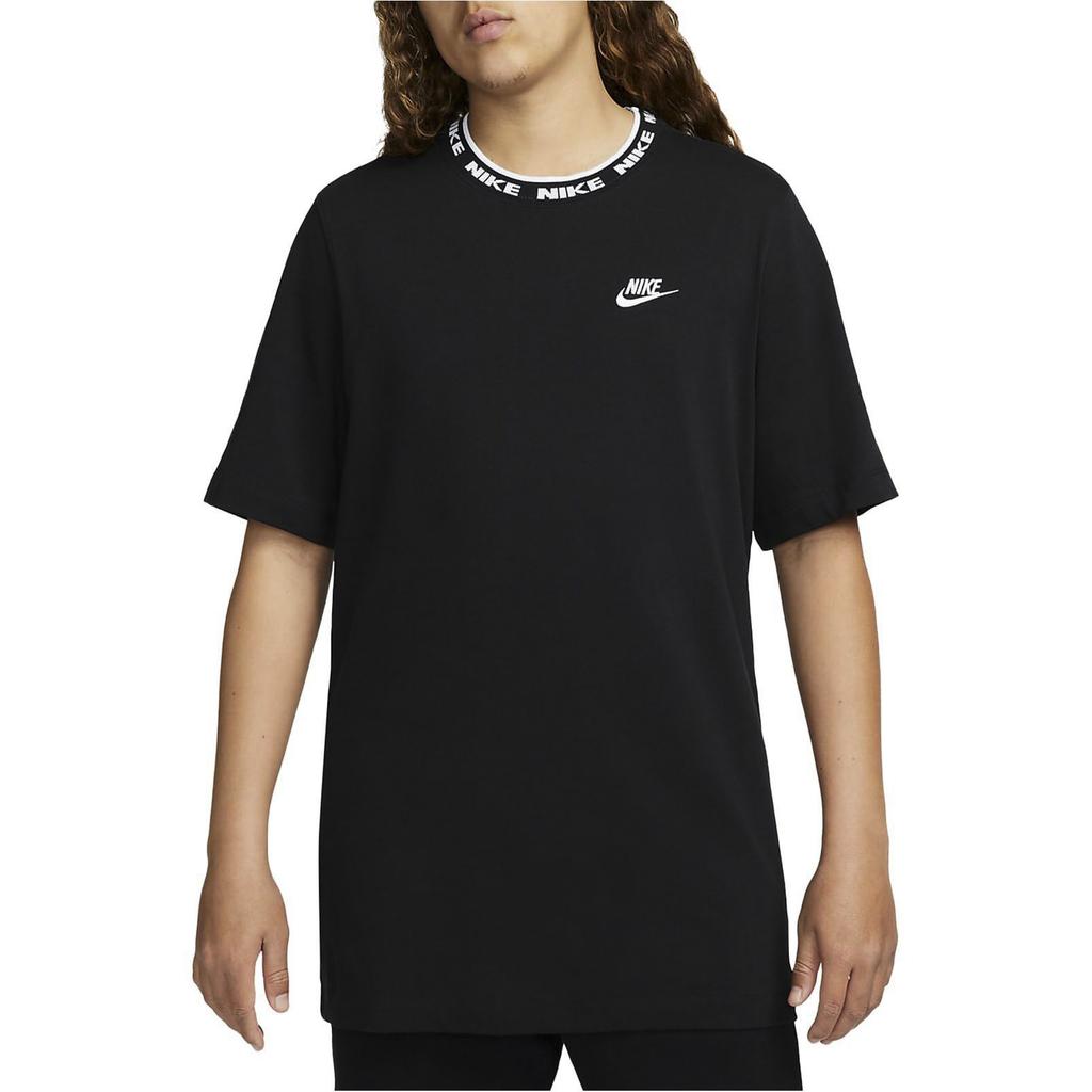 Nike Клубный логотип с принтом, винтажная спортивная повседневная дышащая футболка с круглым вырезом и коротким рукавом, мужские топы, черные FB7310-010