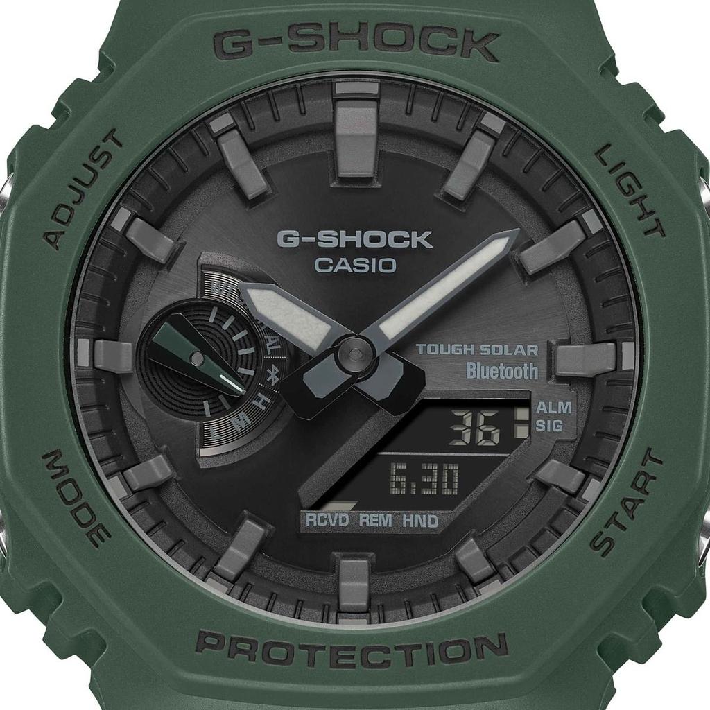 Casio G-shock Цифро-аналоговые ударопрочные часы на солнечной батарее с Bluetooth для мужчин GA-B2100-3A