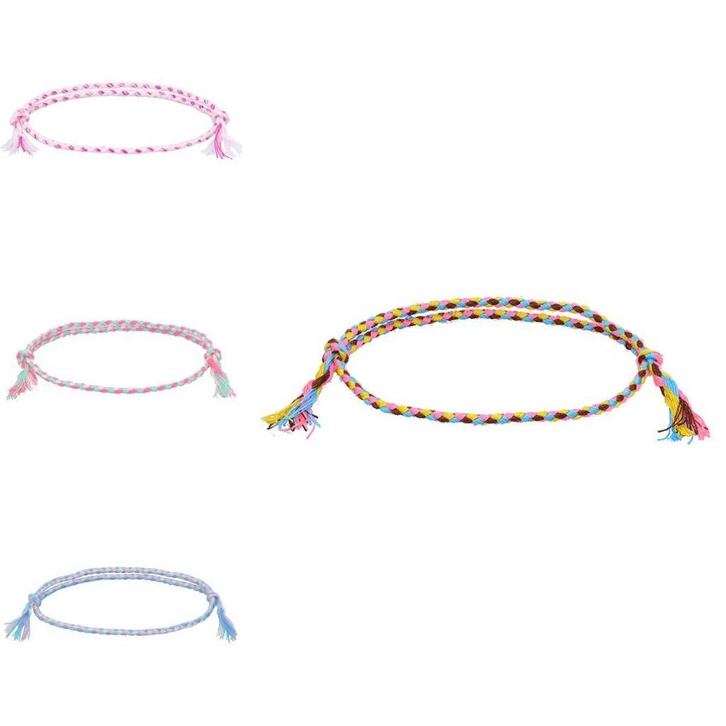Cross-border New Arrival Minimalist Safety Buckle Four-strand Colorful Hand Rope Handcrafted Woven Red Rope Bracelet
