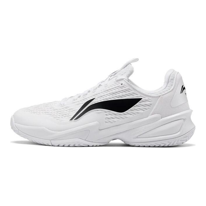 Li Ning Устойчивые к истиранию Поддерживающие Амортизирующие Низкие Теннисные Кроссовки Унисекс Белый Черный ATAV003-1