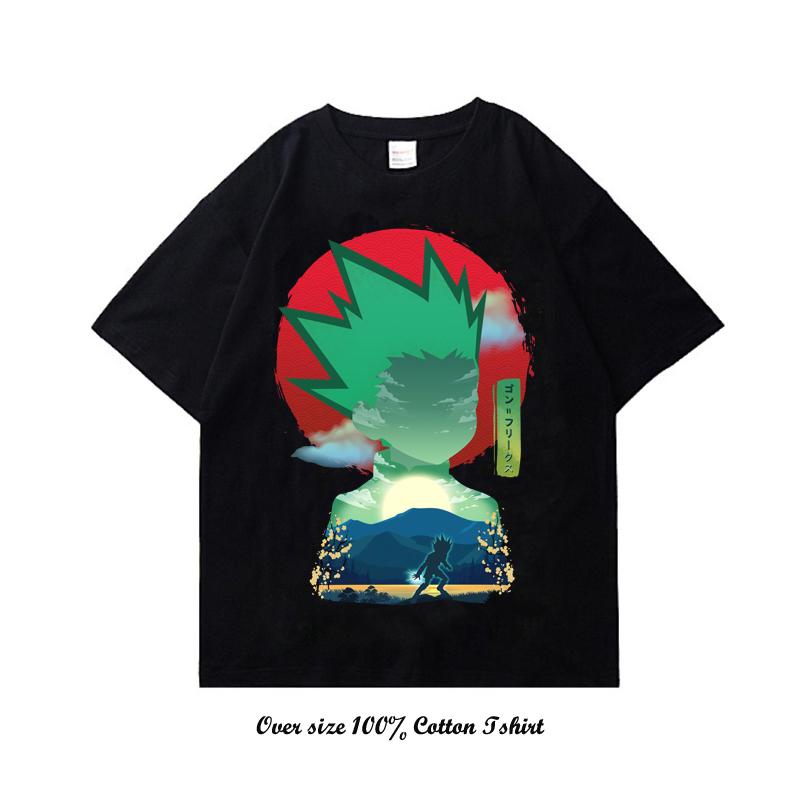 Японское аниме Hunter X Hunter футболка с графическим принтом винтажная больших размеров хлопковая футболка с круглым вырезом и коротким рукавом женская мужская