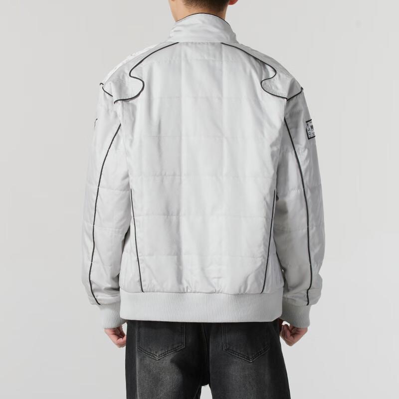 Puma Ветрозащитная теплая хлопковая куртка с воротником-стойкой на молнии с длинным рукавом, унисекс, серая 631974-61