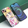 Anime Sailor Moon Phone Case For Apple iPhone 12 13 Mini 11 14 15 Pro Max 7 8 Plus X XR XS SE 2020 2022 Black Silicone Case