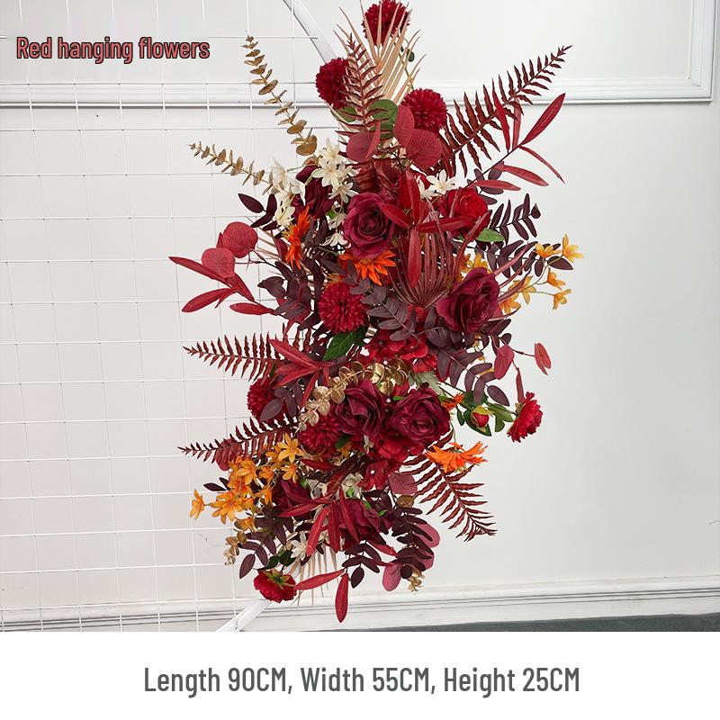 Свадебное цветочное оформление 2025: Сцена банкетного приема по случаю помолвки, Цветочные ряды для дороги/сцены, Цветы для арки, Искусственная имитация фона, Флористическое искусство.