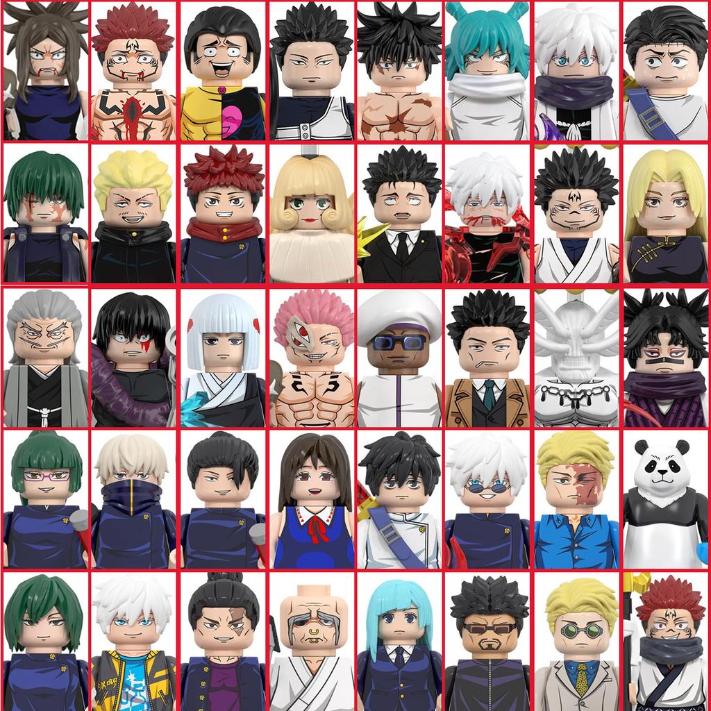 40pcs Jujutsu Kaisen Building Blocks Itadori Yuji Gojo Satoru Ryomen Mini Action Figure Accessories Christmas Gift for Kids