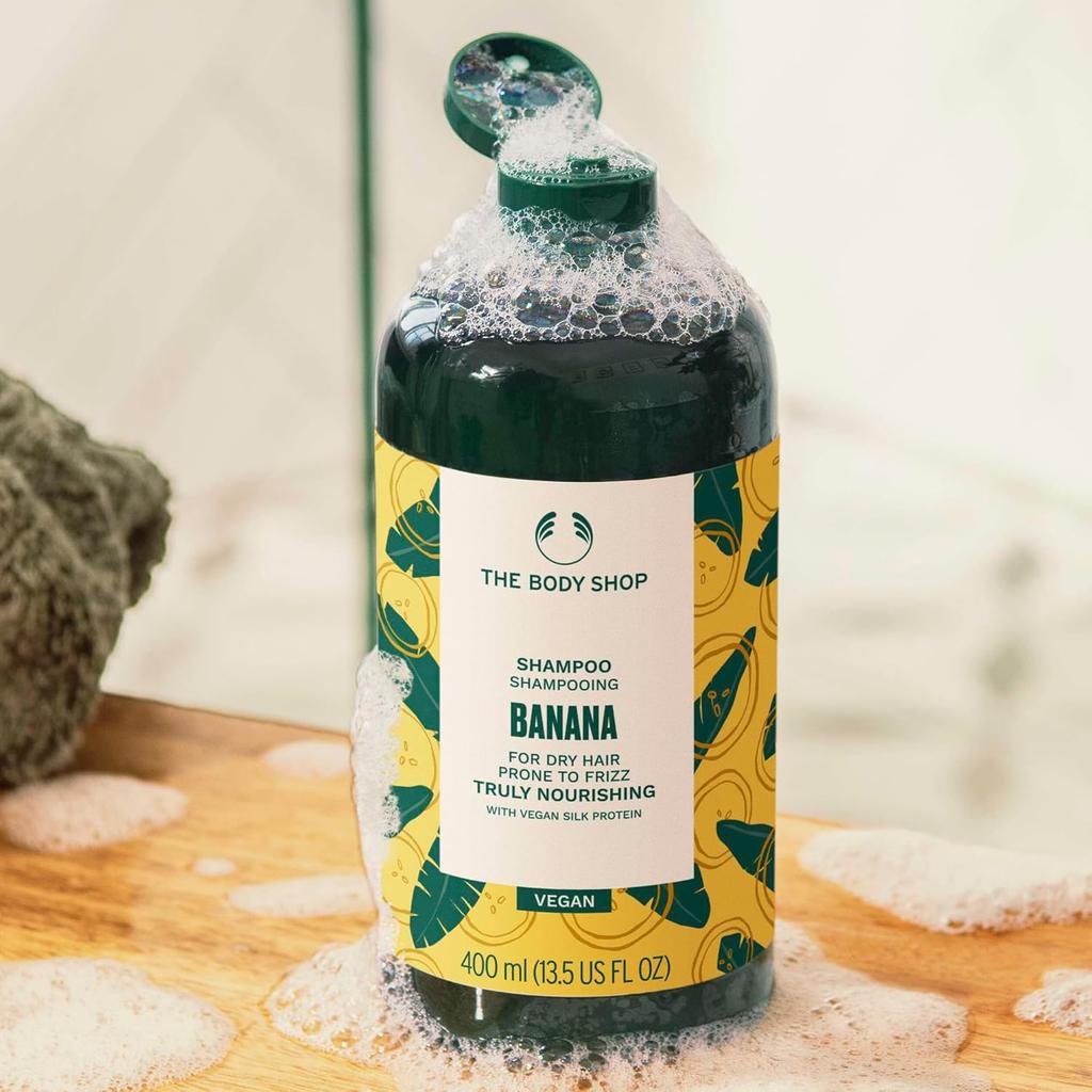 The Body Shop Шампунь Banana Truly Nourishing 400 мл Упаковка для сухих волос, склонных к пушистости Веганский уход за волосами