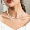 Luxury French Korean Style Long Necklace Women Choker Imitation Pearl Sweater Chain Clavicle Chain