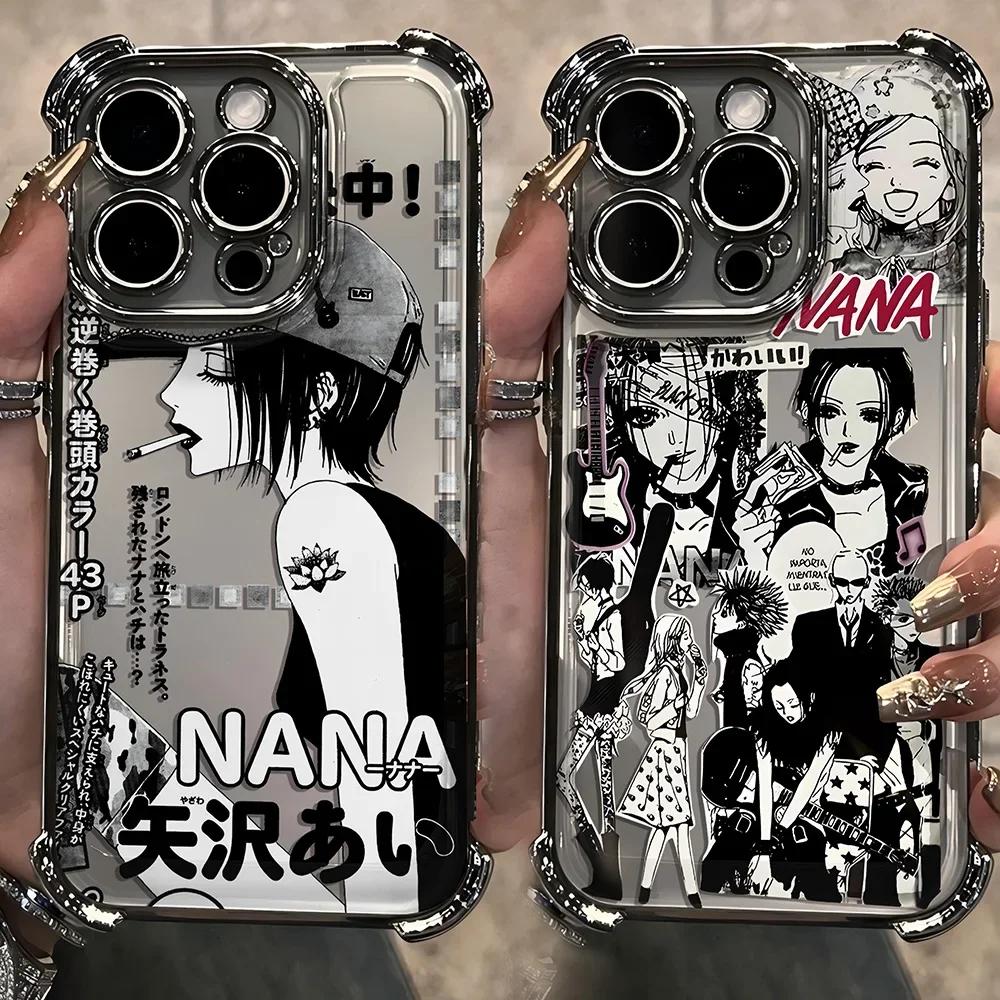 Крутой аниме-чехол с покрытием Nana Osaki для iPhone 16 15 14 13 12 11 Pro Max X XR XSMax 7 8 6 Plus, чехол в стиле Y2K с защитой от падения и подушкой безопасности