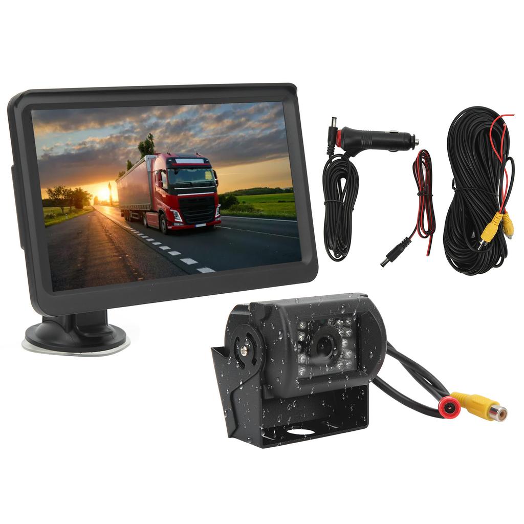 7in Backup Camera Monitor 18 LEDs Night Vision Rearview Reversing Parking Reverse Kit for Cars