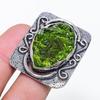 Натуральный молдавит кварц 925 стерлинговое серебро ювелирное кольцо размер 10.5 K5N54