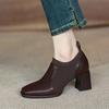 New Women Retro Naked Boots Stretch Knitted Autumn Shoes Slip On Square High Heels Ankle Black Boots
