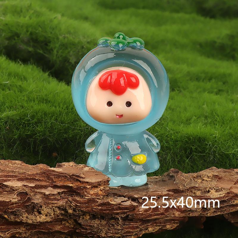 Мультяшная светящаяся кукла-фрукт Микропейзаж Украшения Миниатюрные фигурки Украшения для дома своими руками Аксессуары для салона автомобиля Подарки