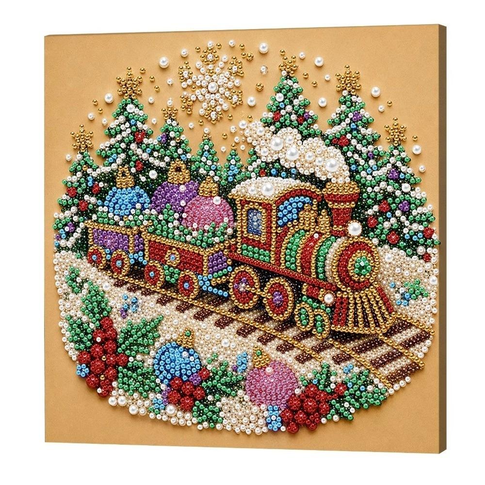 Self‑Adhesive DIY Pearl Bead Painting Kit Christmas Star Santa Crystal Painting Set Christmas Gift