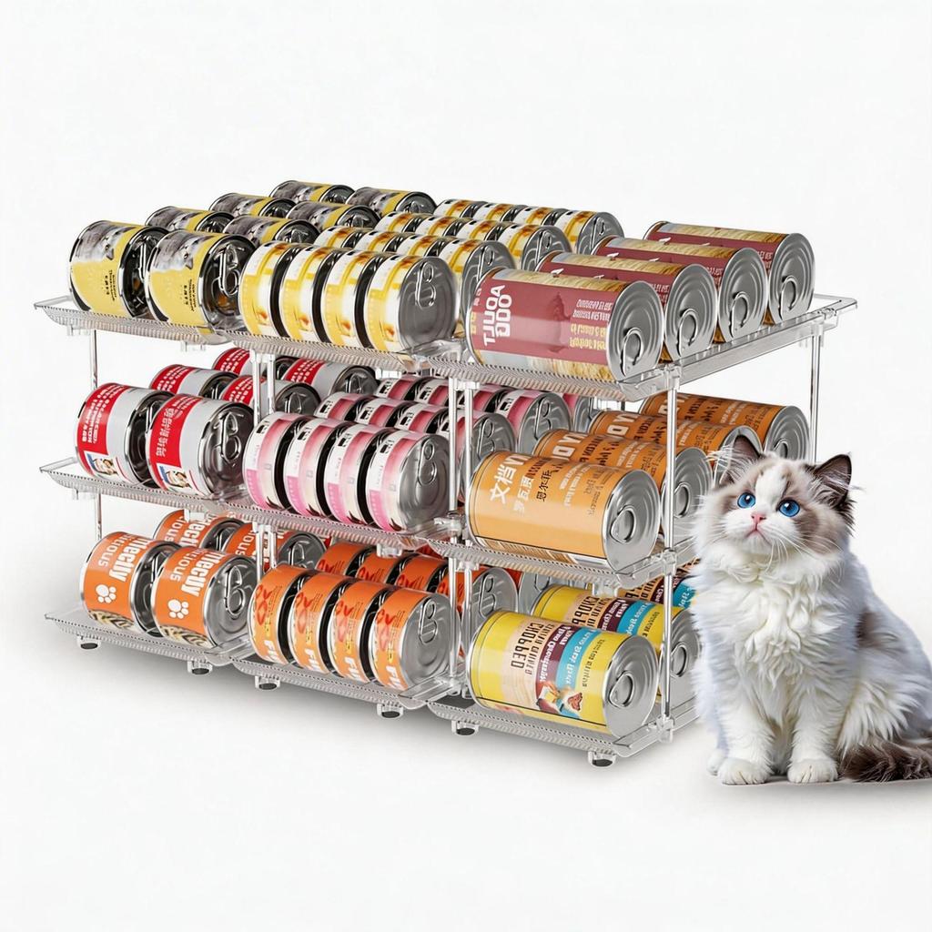 Stackable Multi-layer Cat Food & Beverage Can Storage Rack