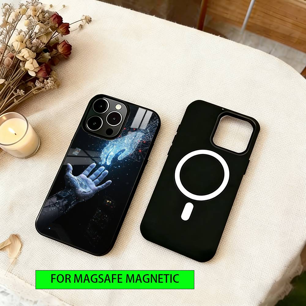 Robots & People Phone Case For iPhone17,16,15,14,13,12,11 Plus,Pro Magnetic For Magsafe Wireless Charging