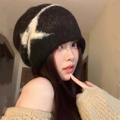 Хип-хоп Звезда Вязаная Шапка Уличная Одежда Y2K Шапка-Пуловер Модная Шапка-Бини Без Полей Подарки