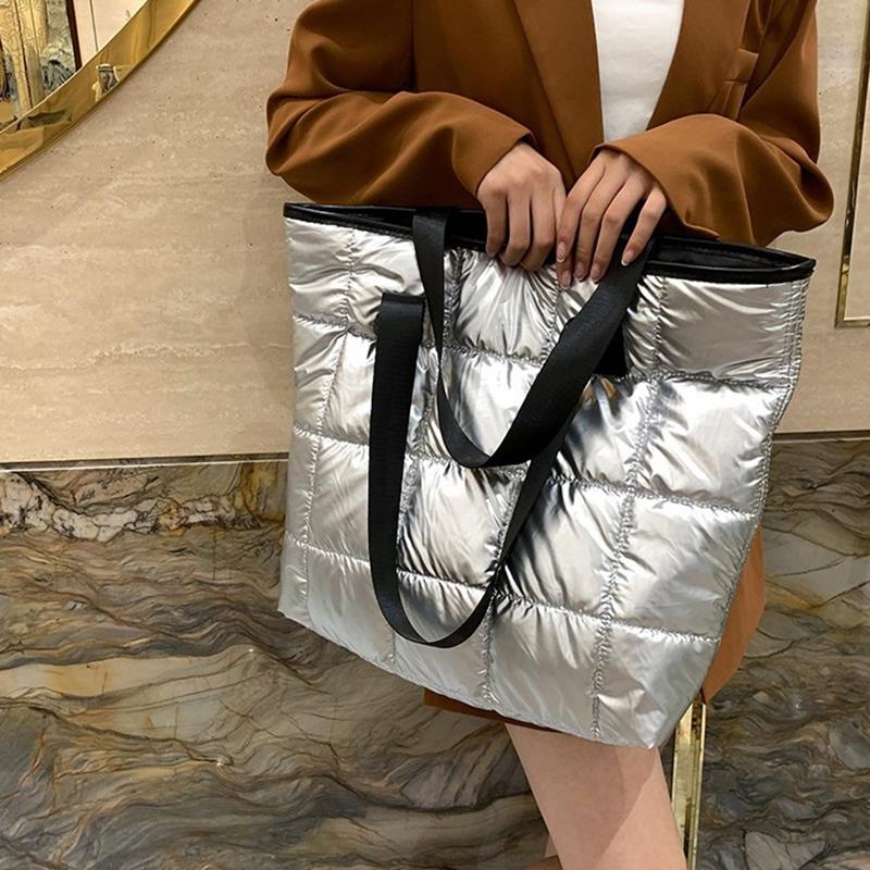 Женские сумки-тоут большой вместимости, стеганые, однотонные, из хлопка с подкладкой, ромбовидные, портативные, для отдыха и путешествий