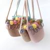 Girl's Bag Straw Bags Mini Shoulder Bag Flower Shaped Ball Design Princess Baby Bags