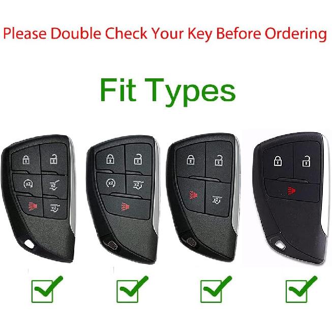 Чехол для ключа-брелока для Chevy для GMC, чехол для ключа с рисунком под углеродное волокно из АБС-пластика для 2021 2022 2023 2024 для Chevy Suburban Tahoe Silverado 1500 2500 3500 Colorado