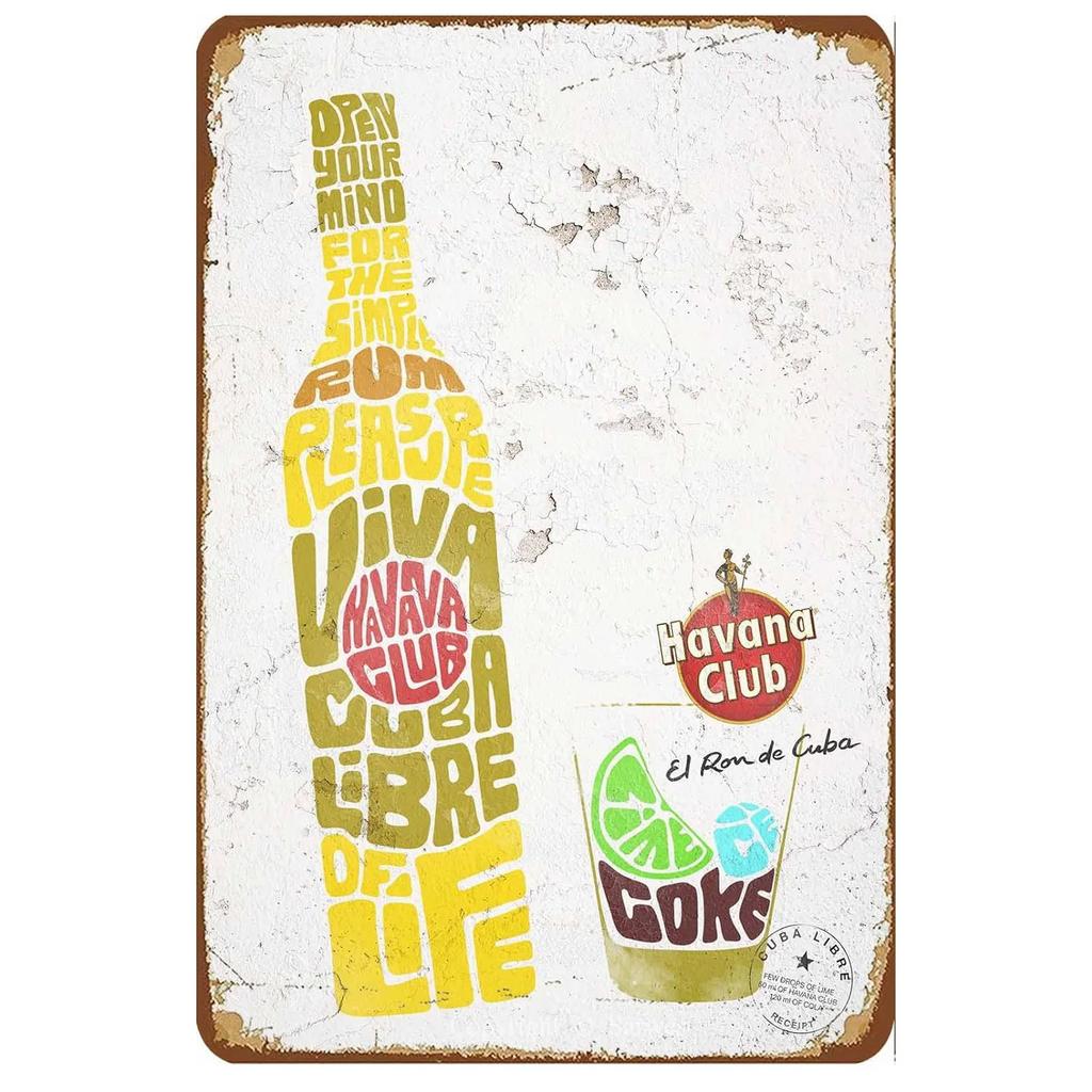 Металлические таблички Havana Club, настенное украшение, винтажные художественные постеры, железная живопись для мужской пещеры, дома, кафе, сада, клуба, бара, паба