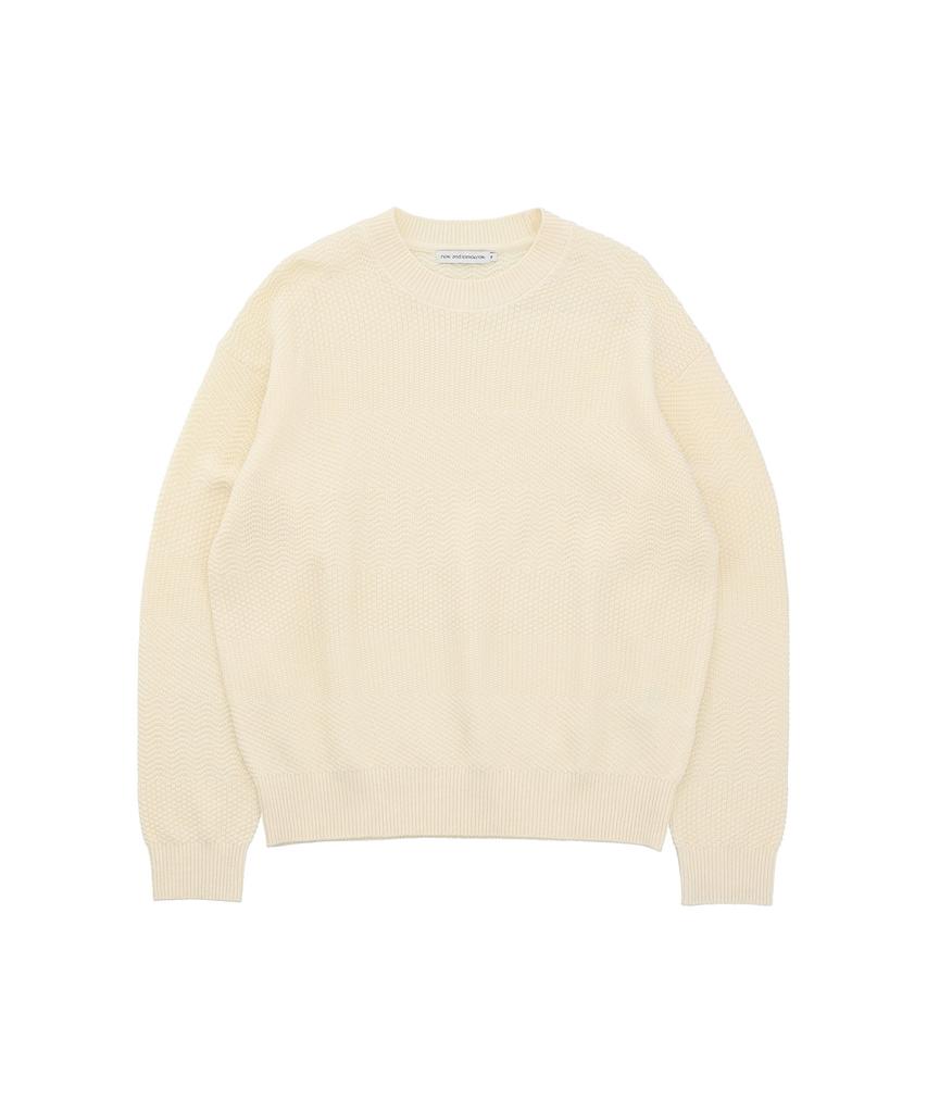 NOWANDTOMORROW Texture Knit Pullover [3 Color]