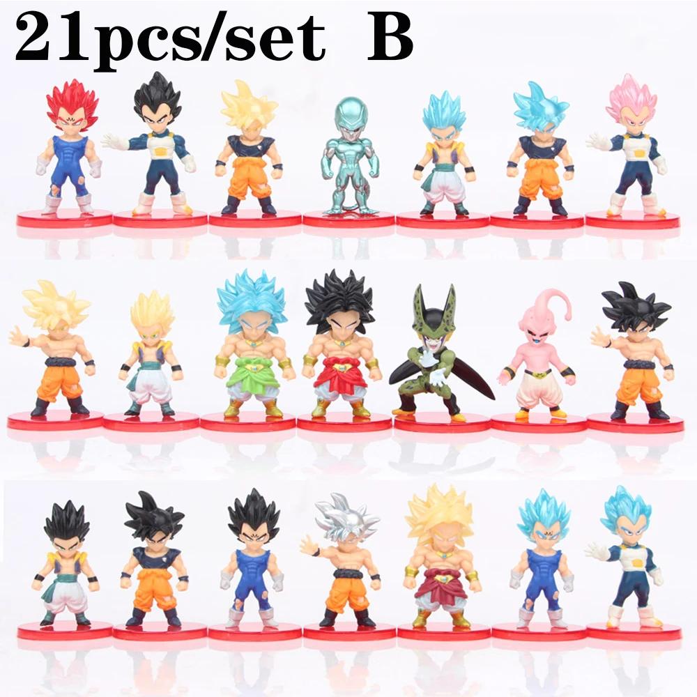 8-21 шт./лот Мини-фигурки Dragon Ball Супер Сайян Гоку Веджета Фигурки Действия Куклы DBZ Модели Игрушки Подарки