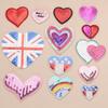 Bead Embroidery Flower Label Sequins PET Love Cloth Label Clothing Accessories Valentine's Day Series Embroidery Stickers DIY Cloth Stickers