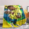 1PC Neymar Jr Patterned Flannel Blanket Suitable For All Seasons for Home Decor Warmth and Comfort Gifts Holiday Present