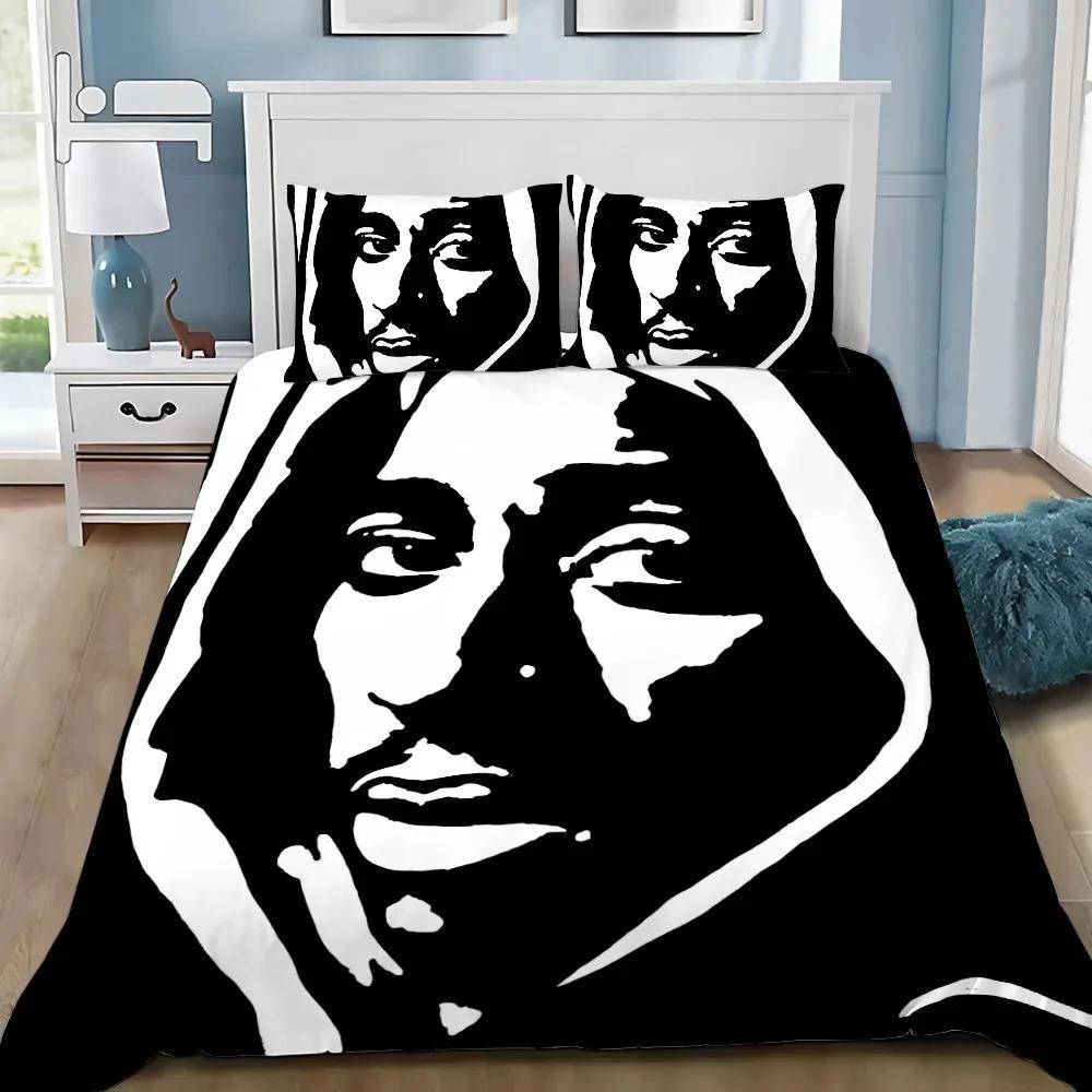 Изысканные 3D обои с Тупаком 2Pac Хип-хоп Цифровая печать Комплект постельного белья Одеяло Постельное Белье Молодежь Дети Девочки Мальчики Подарок