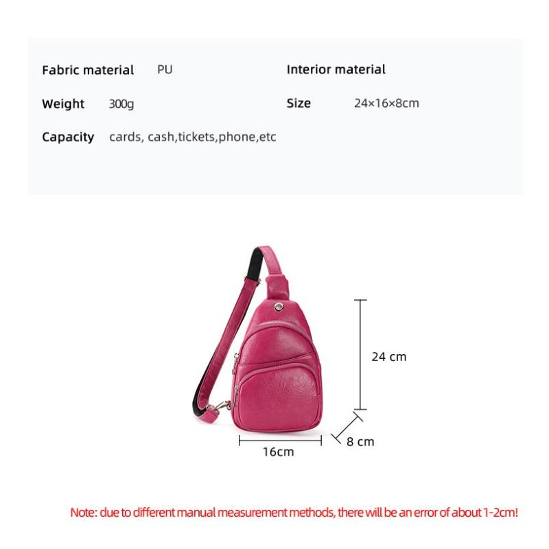 Chest Bag Female Sports Multifunctional Small Backpack Casual Simple Lightweight Retro Male Bag Slanting Shoulder Bag PU Soft Leather Mobile Phone Bag