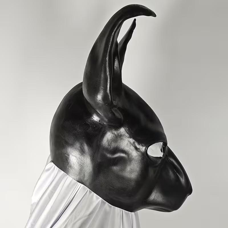 Черная маска шакала на все лицо, изготовленная из натурального каучука, маскарадная маска.