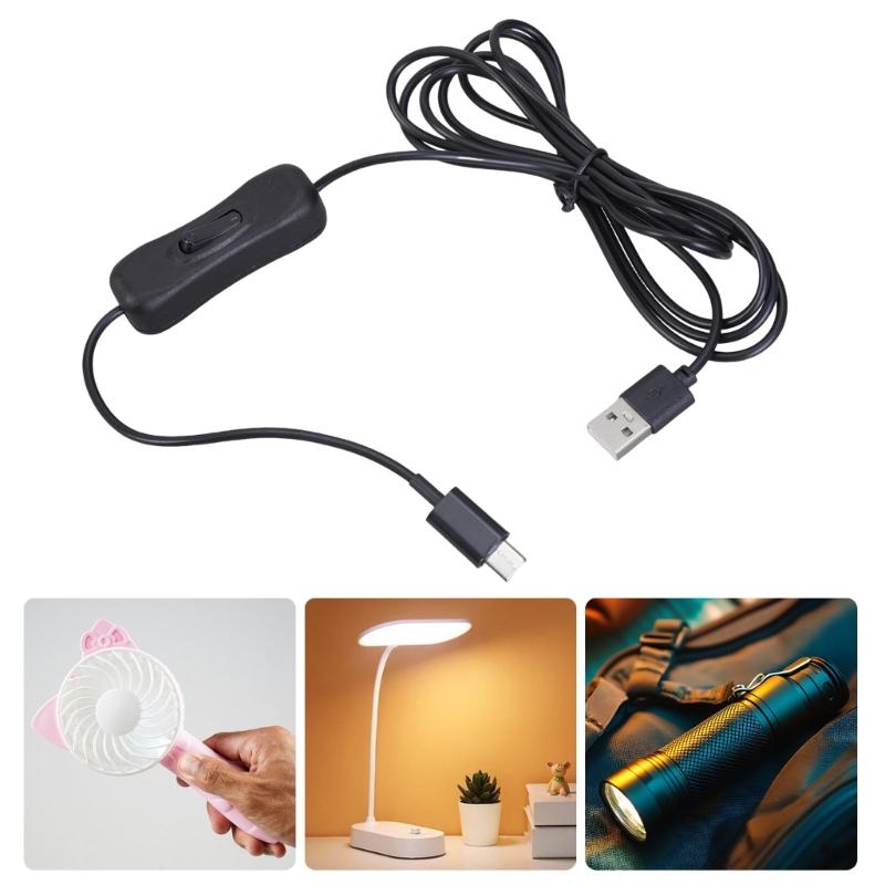 Кабель-адаптер USB на Type C для зарядки с переключателями, 7 футов, ПВХ, модернизация для ламп и вентиляторов