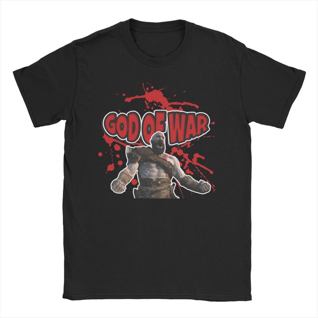 Unisex Womens Gaming Kratos God of War T Shirt Cotton Clothes Crazy Short Sleeve Round Collar Tee Shirt 4XL 5XL 6XL TShirt