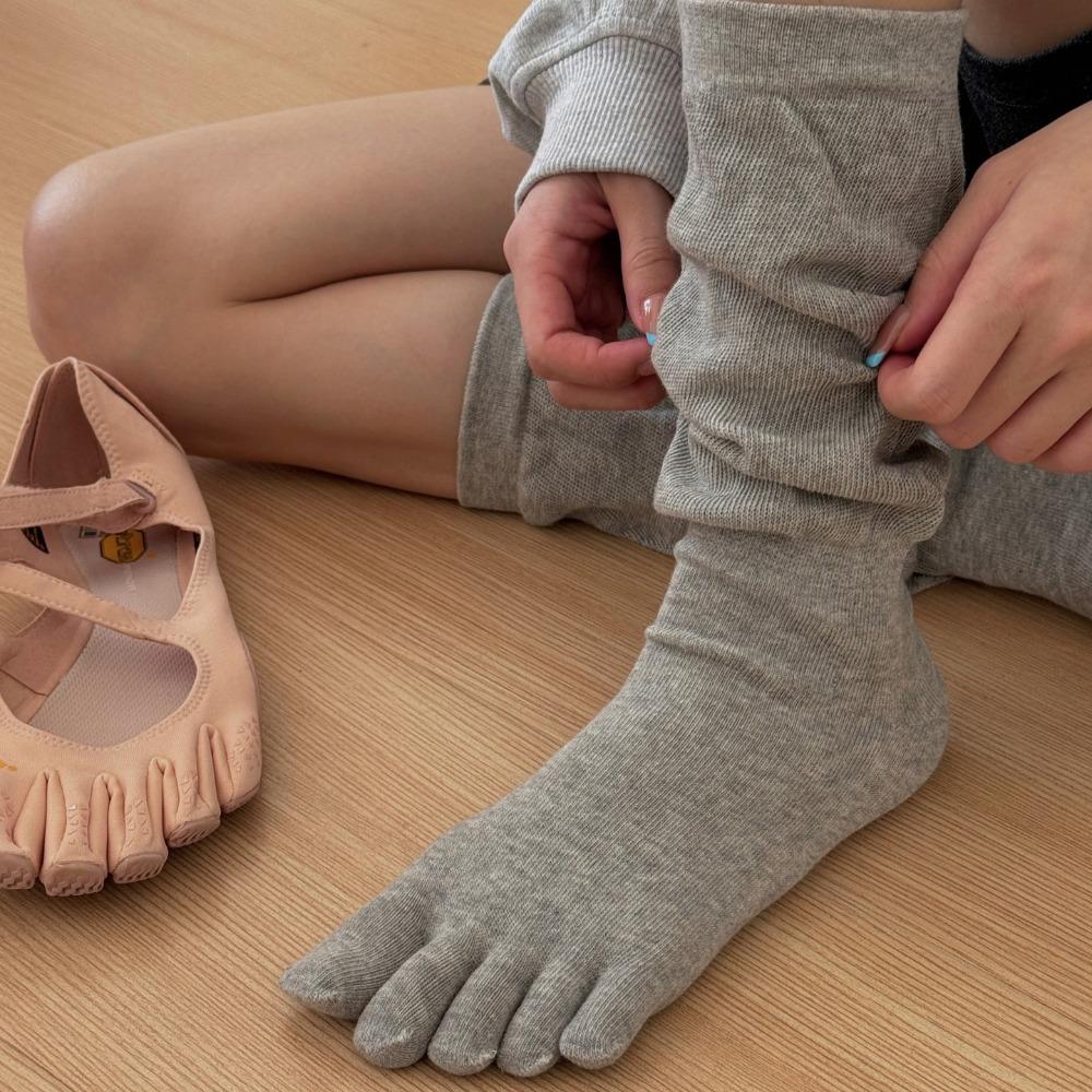 Однотонные носки с пятью пальцами Хлопковые носки с пятью пальцами Милые носки с разделенными пальцами Для девочек
