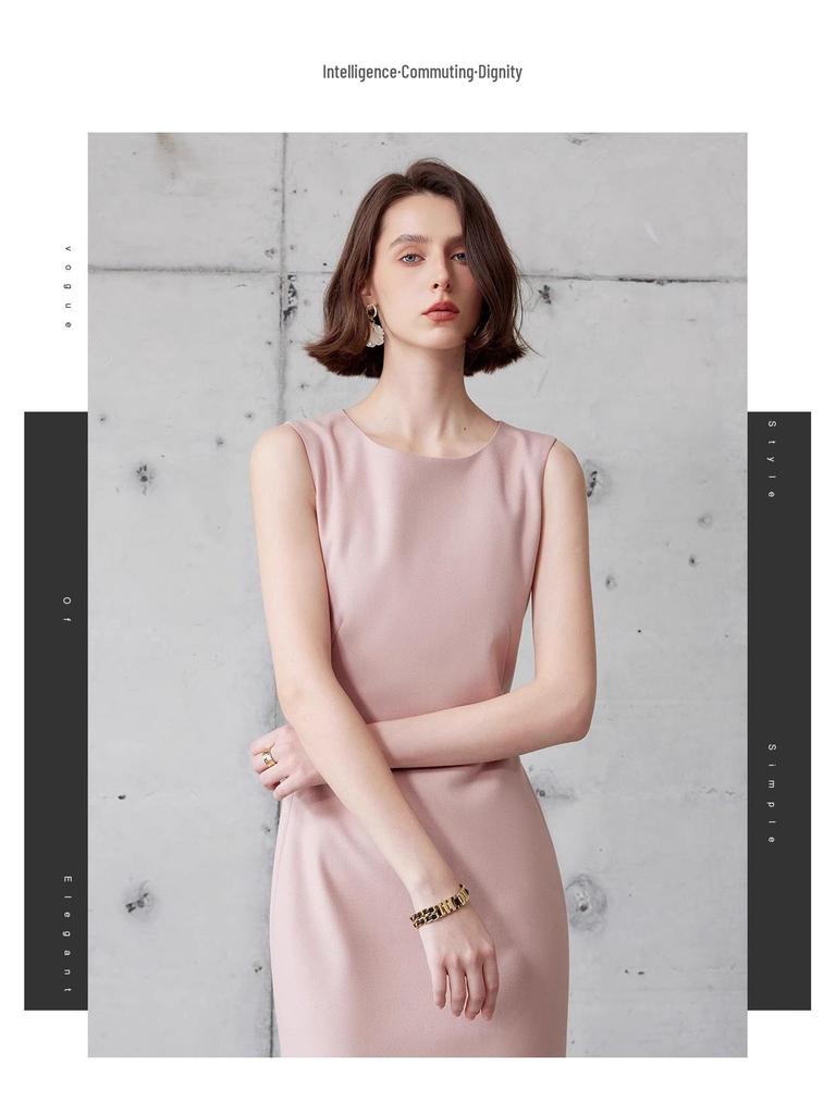 AD Unique Autumn 2024 Exquisite Professional Suit: Collarless Blazer & Dress Set