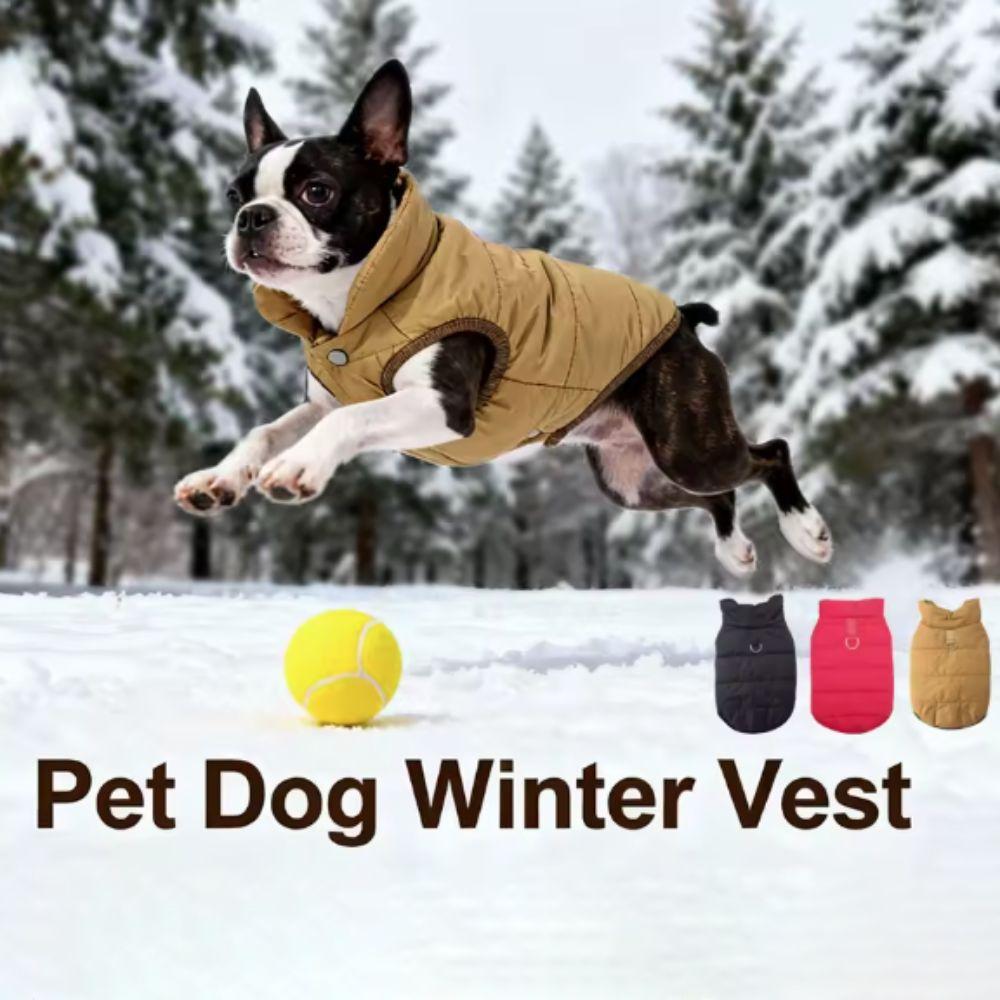 Прочная Водонепроницаемая Зимняя Собачья Куртка Теплая Флисовая Хлопковая Куртка для Собаки с D-образным Кольцом Утолщенный Костюм для Щенка Уличный