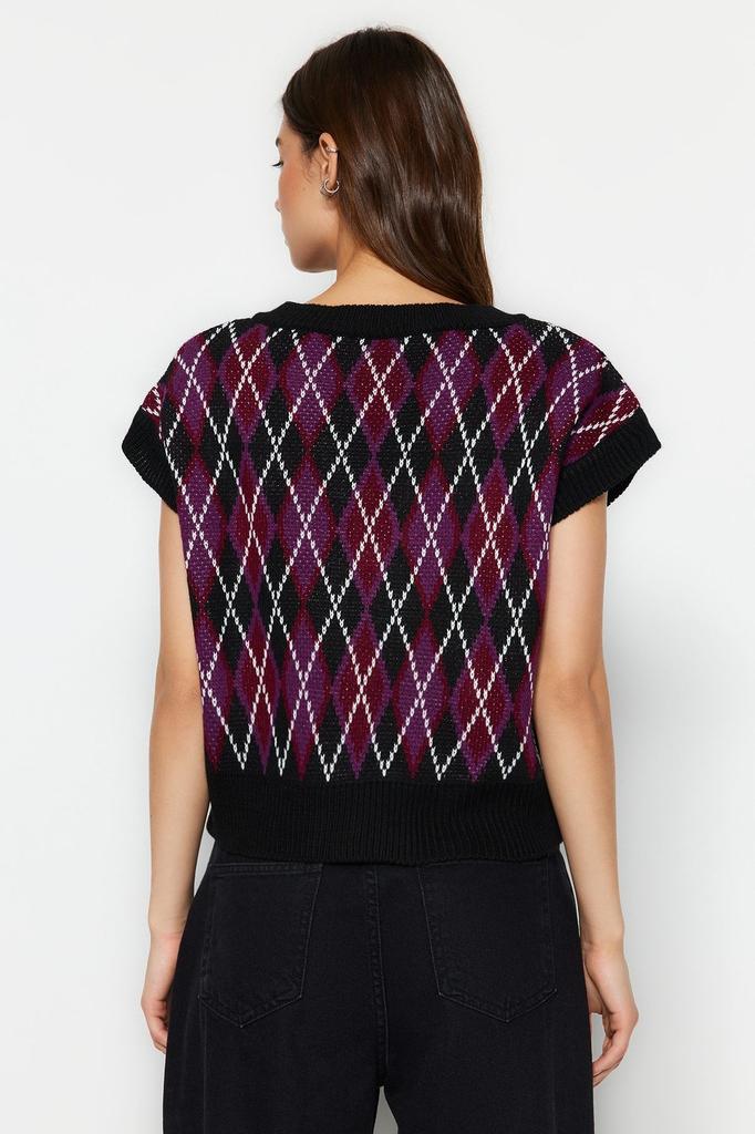 Women's Fashionable Stylish Sweater Black Wide Fit Knitwear Sweater