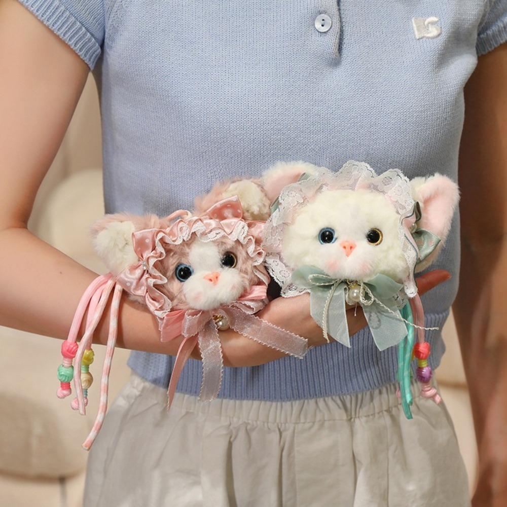 Vintage Cat Keychain Soft Plush Bag Charm Fashion Plush Doll Girl Gift
