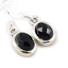 [C7079] - Silver 'Heaven' Onyx Earrings