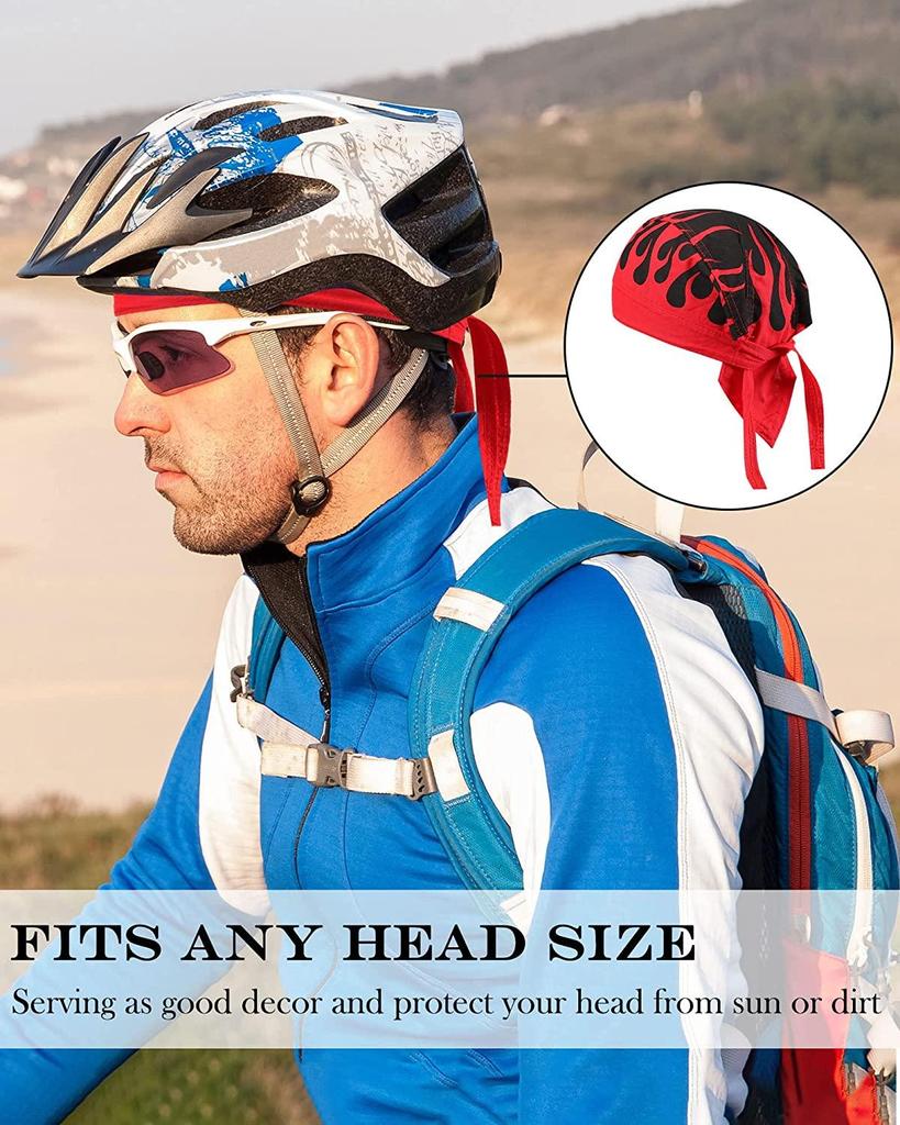 Хлопковый дюраг с рисунками черепа и пламени для хип-хопа и велоспорта