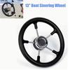 Black Foam Grip Marine Steering Wheel Stainless Steel Destroyer Steering Wheel  Pontoon Boat