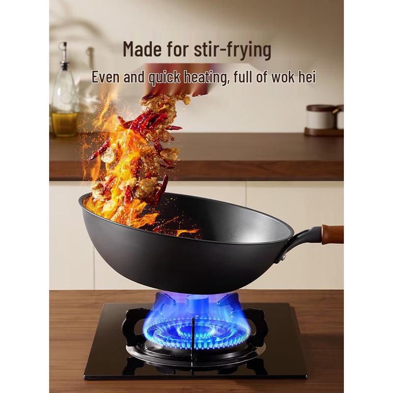 COOKER KING 30cm Titanium-Infused Wrought Iron Wok